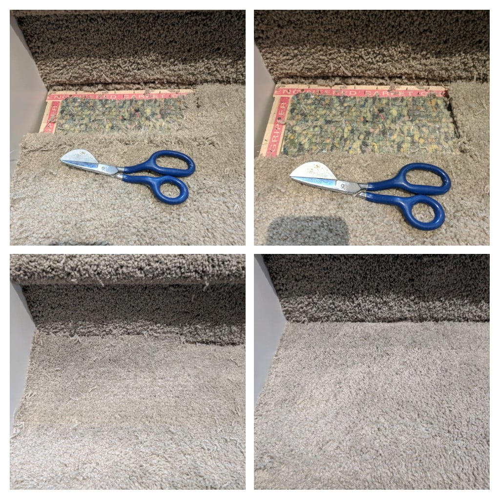 A carpet being cleaned